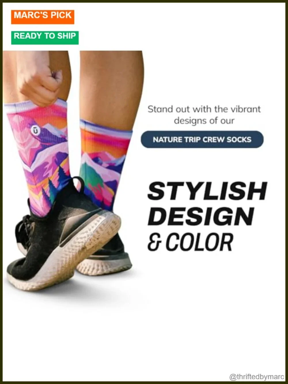 Outway Novelty Crew Socks Moisture-Wicking Athletic Calf Socks Arch Support